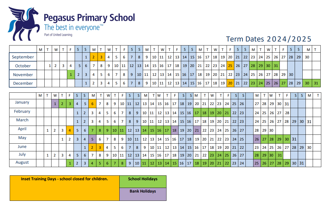Pegasus Primary School Information Term Dates pegasus-primary-school-information-term-dates